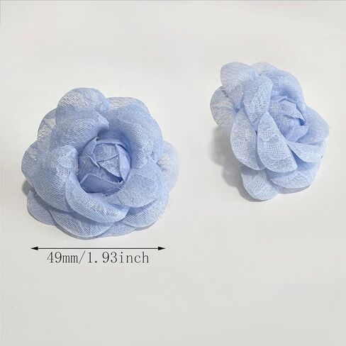 Handmade Lightweight Fabric Rose Flower Floral Stud Earrings Lace Camellia Dangle Earrings For Women in Saudi Arabia