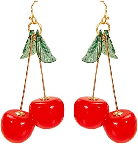 Cute Cherry Fruit Resin Acrylic Earrings for Women Jewelry in Kuwait