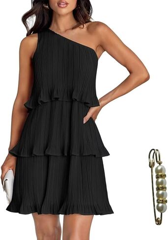 Cute Summer Mini Dresses for Women Off The Shoulder Dress Bohemian Ruffle Layered Flowy Dress in Kuwait