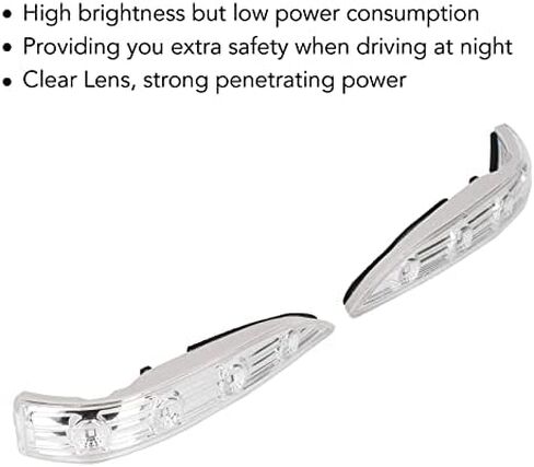 Tbest Mirror Turn Amber Light For Side On Motif Mv1,Side Mirror Turn Light,2pcs Rearview Mirror Turn Light Transparent Lens Replacement for Tucson Ix35 2010-2015 in Saudi Arabia