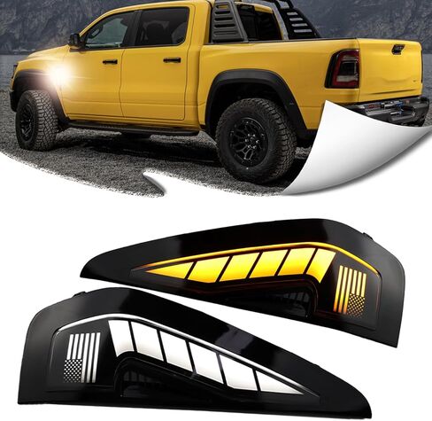LED Front Fender Marker Lights for Dodge RAM TRX 2021-2024 | Amber Sequential Turn Signal, White DRL & Fog Light | Replacement Part for 81910-12140 in Saudi Arabia