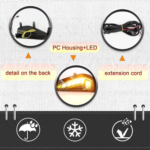 LED Front Fender Marker Lights for Dodge RAM TRX 2021-2024 | Amber Sequential Turn Signal, White DRL & Fog Light | Replacement Part for 81910-12140 in Saudi Arabia