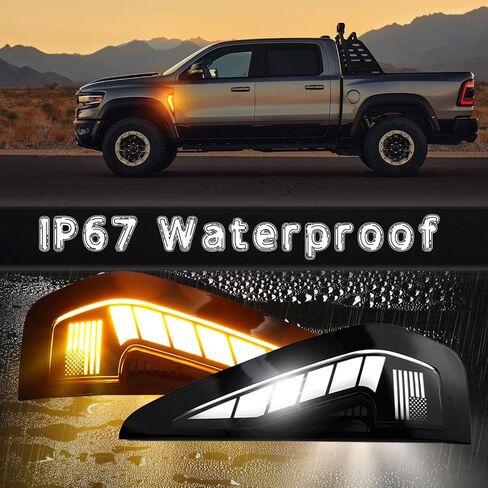 LED Front Fender Marker Lights for Dodge RAM TRX 2021-2024 | Amber Sequential Turn Signal, White DRL & Fog Light | Replacement Part for 81910-12140 in Saudi Arabia