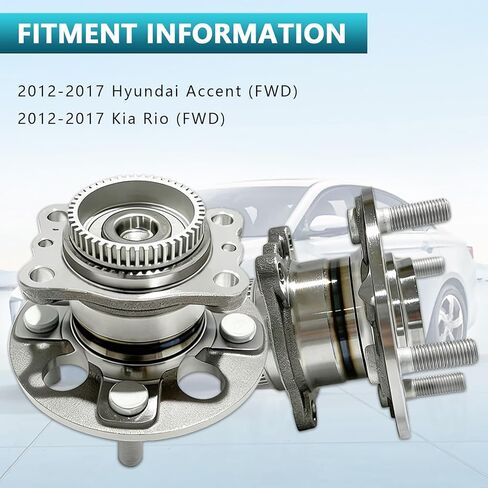 512483 مجموعة محور تحمل العجلات الخلفية لسيارة Hyundai Accent 2012-2017، Kia Rio FWD، 52750-0U000 (2 قطعة) in Kuwait
