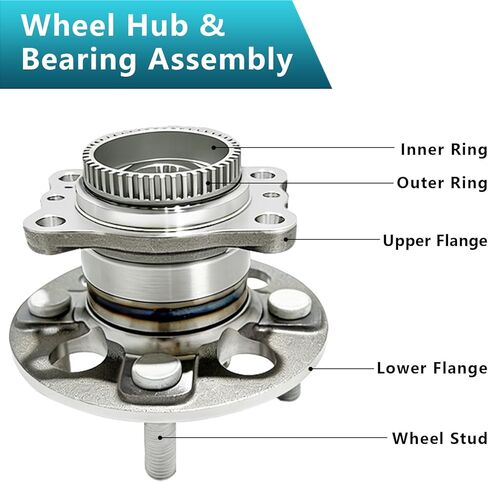 512483 مجموعة محور تحمل العجلات الخلفية لسيارة Hyundai Accent 2012-2017، Kia Rio FWD، 52750-0U000 (2 قطعة) in Kuwait