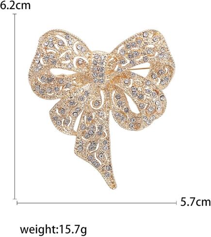 خمر حجر الراين القوس بروش للنساء حساسة كريستال كبير Bowknot دبوس تألق طية صدر السترة دبوس الشريط القوس بروش شارة الملابس التبعي عيد ميلاد عيد الميلاد مجوهرات هدية in Kuwait