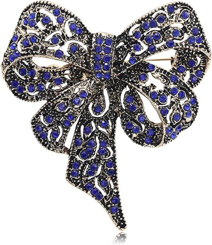 Vintage Rhinestone Bow Brooch for Women Delicate Crystal Large Bowknot Pin Sparkling lapel pin Ribbon Bow brooch Badge Clothing Accessory Birthday Christmas Jewelry Gift in Saudi Arabia