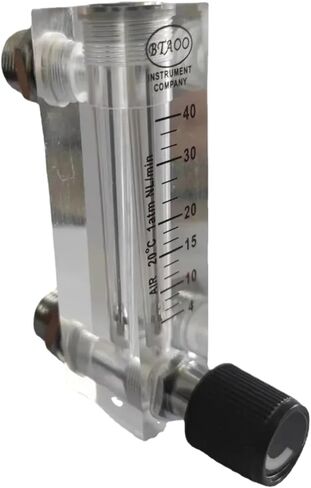 Flowmeter 1/4" BSPT Femael 6-1000ml 0.1-100L Per Min LZM-6T Gas Air Liquid Water Acrylic Flow Meter Rotameter With Control Valve(Liquid,4-40 LPH) in Kuwait