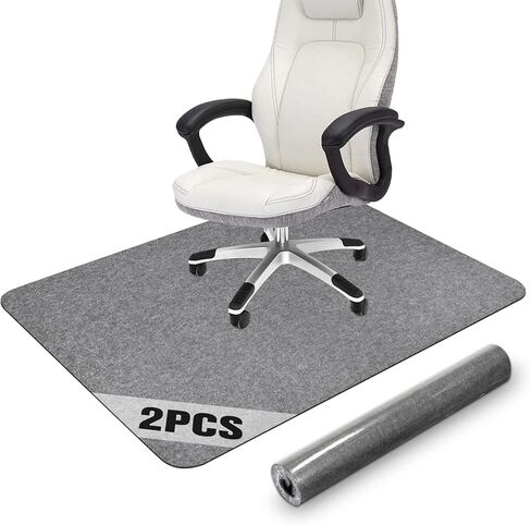قطعتان من سجادة كرسي المكتب، مقاس 55x35 بوصة، سجادة مكتب، واقي أرضية مضاد للانزلاق للمكتب المنزلي، رمادي فاتح من Placoot in Kuwait