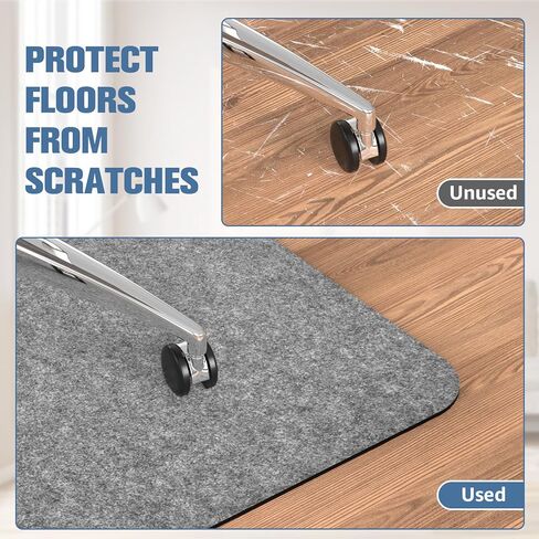 قطعتان من سجادة كرسي المكتب، مقاس 55x35 بوصة، سجادة مكتب، واقي أرضية مضاد للانزلاق للمكتب المنزلي، رمادي فاتح من Placoot in Kuwait