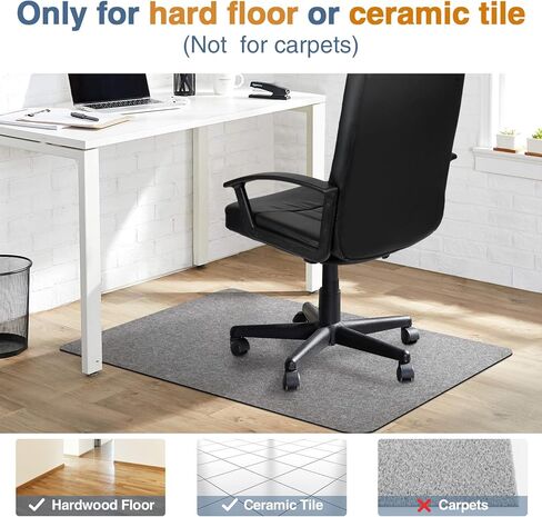 قطعتان من سجادة كرسي المكتب، مقاس 55x35 بوصة، سجادة مكتب، واقي أرضية مضاد للانزلاق للمكتب المنزلي، رمادي فاتح من Placoot in Kuwait