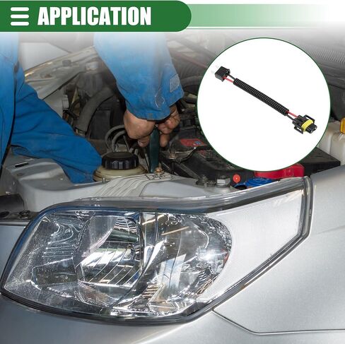 Motoforti Universal Car Headlights Light Bulb Wiring, Exchange Connector Male Female Socket Adapter, H8/H9/H11 to H7, Durable, Plastic, Black in Saudi Arabia