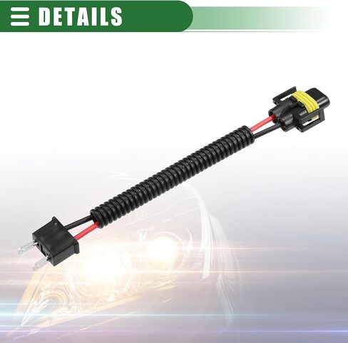 Motoforti Universal Car Headlights Light Bulb Wiring, Exchange Connector Male Female Socket Adapter, H8/H9/H11 to H7, Durable, Plastic, Black in Saudi Arabia