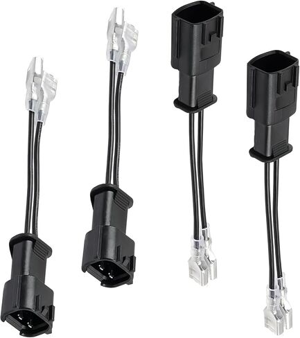 4PCS Car Horn Connector Adapter Wiring Harness, 2+2 Pack Pigtail Converter, Vehicle Horn Pigtail Converter with Wiring, Compatible with Old Hyundai Kia New Hyundai (Black) in Kuwait