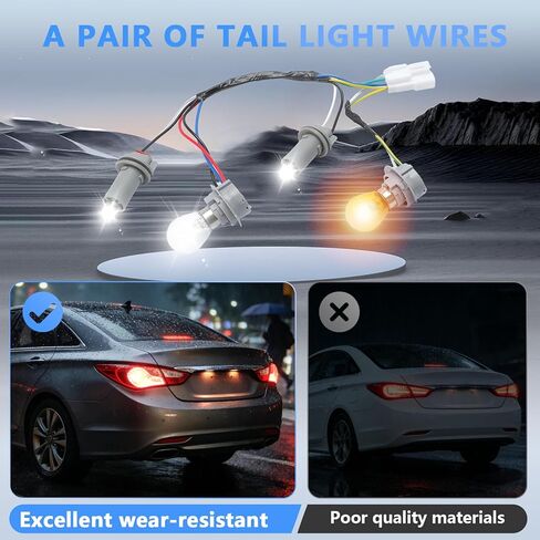 2 PCS Tail Light Lamp Wiring Harness Socket Holder & 16 Bulbs Compatible with 2011-2014 Sonata 2.0L/2.4L OEM 92450-3Q000, 924503Q000 in Saudi Arabia