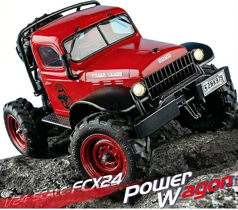 EAZYRC x FMS FCX 1/24 RC Semi Truck RTR, 4x4 RC Crawler for Sandland Desert Dirt Road for Men Boys with Battery, LED Light,Transmission and USB Charger in Kuwait