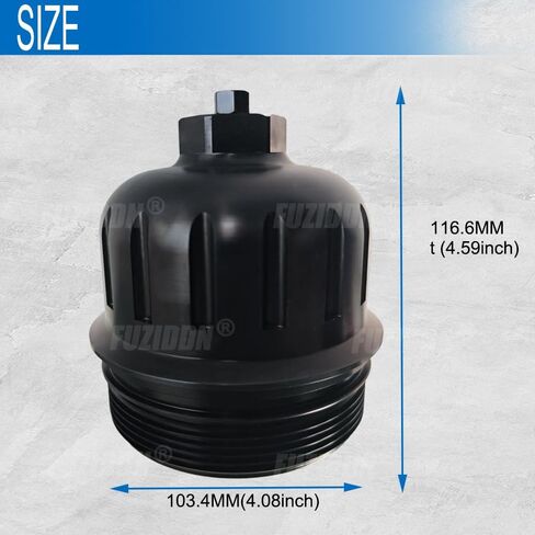 Fuel Filter Housing Cap Replacement for 2017-2024 GM Duramax 6.6L L5P | Compatible with Chevy Silverado/GMC Sierra 2500HD 3500HD | Billet Aluminum OEM 134001 Equivalent with Drain Plug in Kuwait