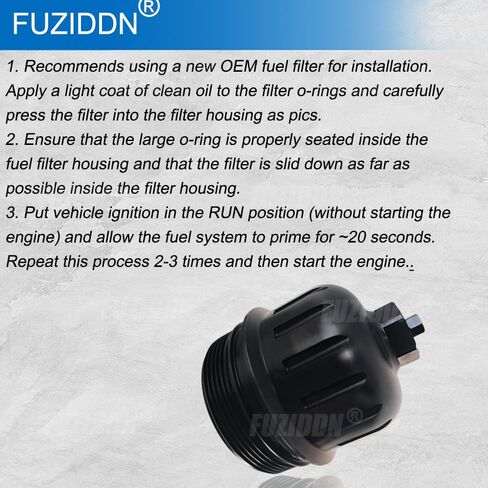 Fuel Filter Housing Cap Replacement for 2017-2024 GM Duramax 6.6L L5P | Compatible with Chevy Silverado/GMC Sierra 2500HD 3500HD | Billet Aluminum OEM 134001 Equivalent with Drain Plug in Kuwait