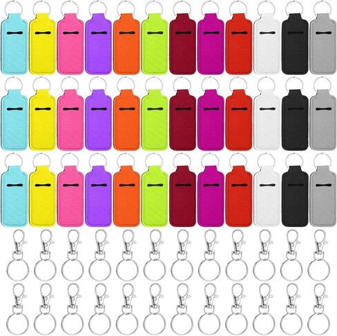36 Pieces Lipstick Keychain Holder Lip Balm Holder Keychains Neoprene Lipstick Holders with 36 Pieces Metal Clip Cords for Purse Backpack in Kuwait