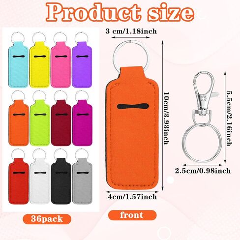 36 Pieces Lipstick Keychain Holder Lip Balm Holder Keychains Neoprene Lipstick Holders with 36 Pieces Metal Clip Cords for Purse Backpack in Kuwait