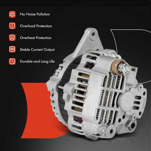 A-Premium Alternator Compatible with Chrysler Sebring 2001-2005 & Mitsubishi Eclipse 2000-2005, Galant 1999-2003 & Dodge Stratus 2001-2005, 3.0L, 12V 85A 6-Groove Pulley Clockwise, Replace# M362301D in Saudi Arabia