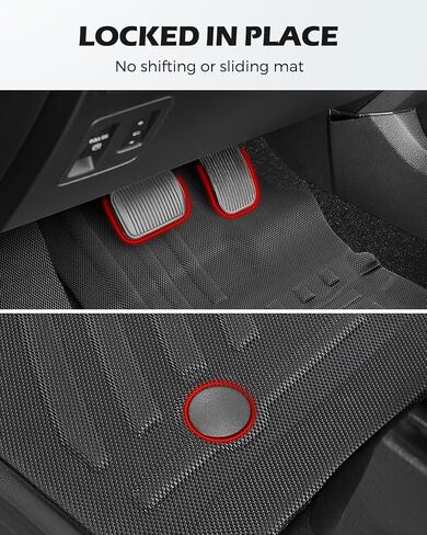 TAPTES Floor Mats for Ford F-150 2015-2026 | All Weather Car Carpet Liner for F 150 Lightning 2022-2025 SuperCrew (Rear w/o Fold Flat Storage) | 1st & 2nd Row Truck Rubber | 3pcs in Kuwait