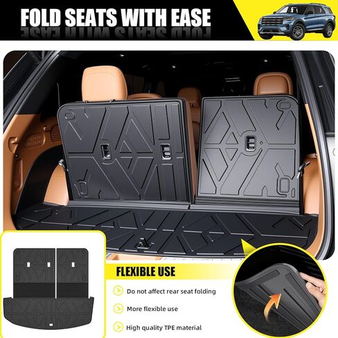 Floor Mats for 2026 2020-2025 Ford Explorer 7 Seats Bench Seat Car Mat Accessories, All Weather TPE Cargo Mat Backrest Mat (7 Seats Floor Mats+2-in-1 Cargo Mat) in Saudi Arabia