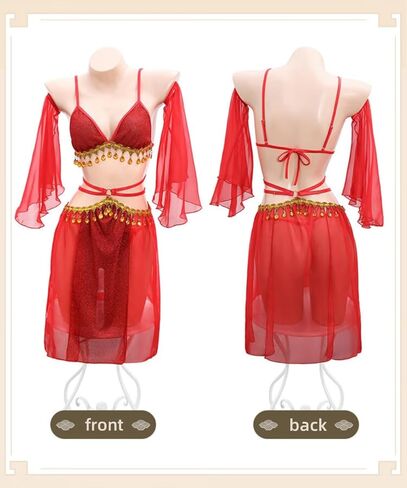 ملابس تنكرية نسائية مثيرة على الطراز الصيني ملابس جيشا للرقص زي تنكري صيني كلاسيكي (أحمر) in Kuwait