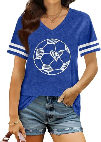 Baseball Shirt Women Baseball Heart Graphic T Shirt Baseball Mom V Neck Shirts Baseball Gifts in Kuwait