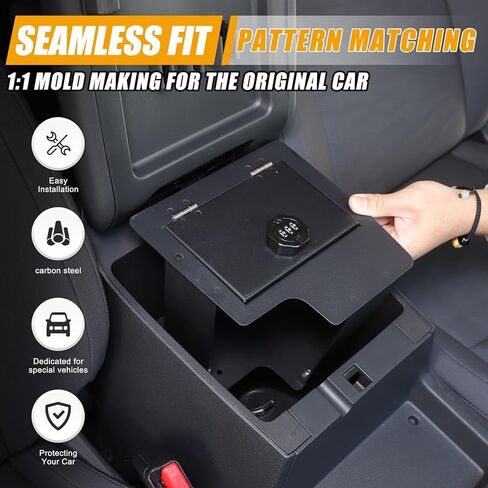 Car Armrest Safe Box Compatible with Nissan Frontier 2022-2025 Center Console Safe Lock Box Storage Organizer Valuables Storage Boxes With 3-Digit Combination Locks in Saudi Arabia