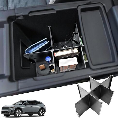 Center Console Organizer Compatible with 2024 2025 Honda Prologue EV Interior Accessories, Armrest Storage Box Insert Tray with 6 Compartment Dividers, Black in Saudi Arabia