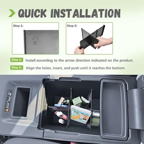 Center Console Organizer Compatible with 2024 2025 Honda Prologue EV Interior Accessories, Armrest Storage Box Insert Tray with 6 Compartment Dividers, Black in Saudi Arabia