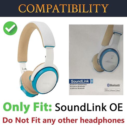 SOULWIT Replacement Headband Pad Kit for Bose SoundLink On-Ear (OE) Headphones, Headset Head Band Top Cushion Cover Repair Part, Easy DIY Installation - Black in Kuwait