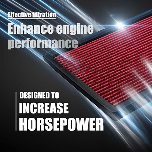 AZIFOK High Flow Engine Air Filter Compatible with Dodge Ram 1500 2500 3500 (2002-2024), Washable & Reusable Performance Replacement Part 33-2247,Compatible with V6 V8 V10 Models,Red in Saudi Arabia