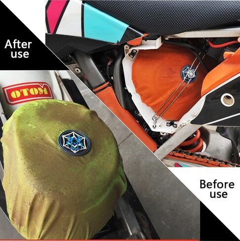 Universal Motorcycle Air Filter Dustproof Sand Cover Engine Cleaning Air Filter Wrap Fit for dirt bike (BLUE) in Saudi Arabia