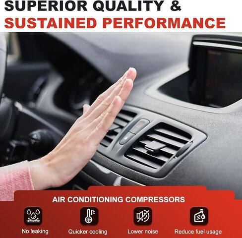 AC Compressor for Dodge Chrysler V6 3.6L 2011-2020|OE Replaces CO 30017C, 98320, 97320, 68084913AA/AB/AC, /H&More|Air Conditioning A/C Compressor&Component Kit|Restores Powerful Cooling in Kuwait