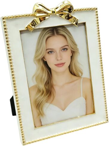 Picture Frame 4x6,Gold Bow Picture frame,Photo Display 4x6, Metal Photo Frame Vertical Tabletop Gold in Kuwait