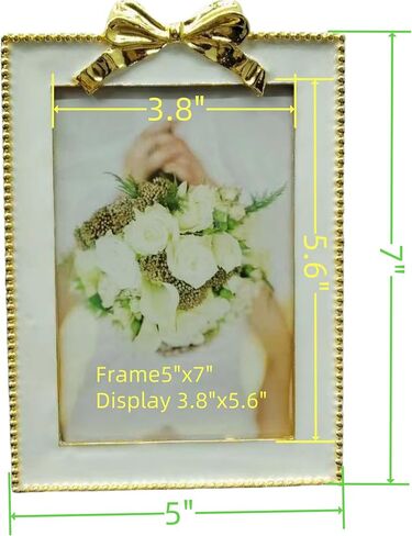 Picture Frame 4x6,Gold Bow Picture frame,Photo Display 4x6, Metal Photo Frame Vertical Tabletop Gold in Kuwait