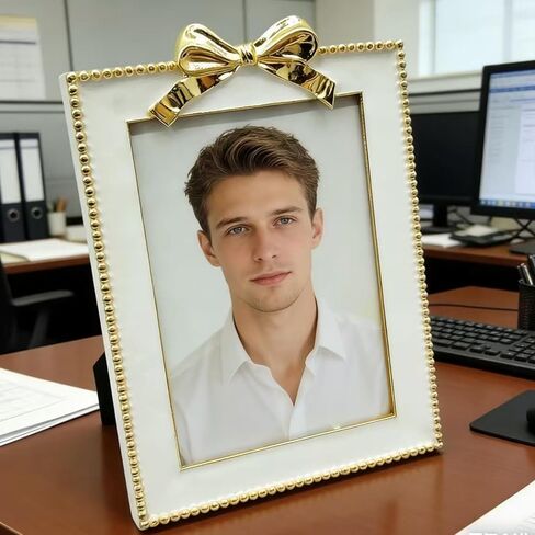 Picture Frame 4x6,Gold Bow Picture frame,Photo Display 4x6, Metal Photo Frame Vertical Tabletop Gold in Kuwait