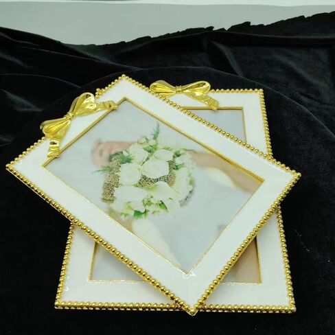 Picture Frame 4x6,Gold Bow Picture frame,Photo Display 4x6, Metal Photo Frame Vertical Tabletop Gold in Kuwait