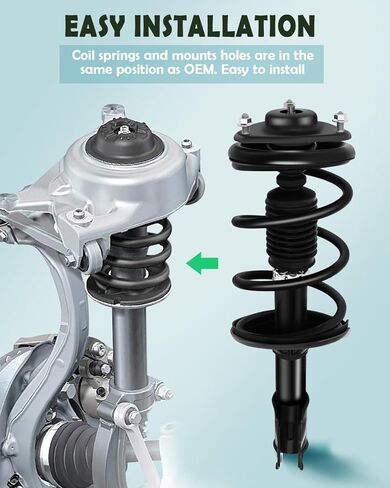 SCITOO Front Shock Absorber Assembly Fit for 2002-2007 for Mitsubishi Lancer, Complete Shock and Strut Assembly Kit Fit for 172142 2PCS in Saudi Arabia