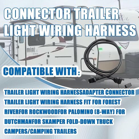 48 بوصة مربع محول موصل مقطورة الأسلاك تسخير الأسلاك 4-Way شقة إلى 6-Way متوافق مع نهر الغابات روكوود دامون الهولندي سكامبر أضعاف أسفل شاحنة المعسكر ومقطورات التخييم in Kuwait