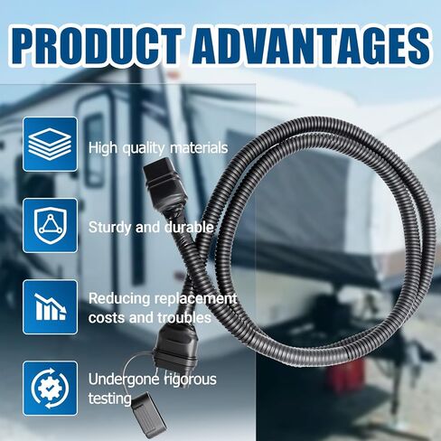 48 بوصة مربع محول موصل مقطورة الأسلاك تسخير الأسلاك 4-Way شقة إلى 6-Way متوافق مع نهر الغابات روكوود دامون الهولندي سكامبر أضعاف أسفل شاحنة المعسكر ومقطورات التخييم in Kuwait