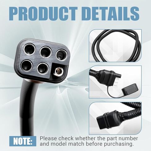 48 بوصة مربع محول موصل مقطورة الأسلاك تسخير الأسلاك 4-Way شقة إلى 6-Way متوافق مع نهر الغابات روكوود دامون الهولندي سكامبر أضعاف أسفل شاحنة المعسكر ومقطورات التخييم in Kuwait