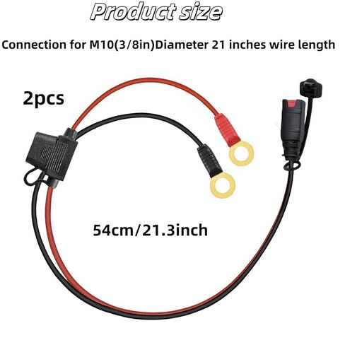 2 عبوة M10 (3/8 بوصة) XL من الأسلاك الطرفية ذات العيينة لـ NOCO GC008 X-Connect، متوافقة مع البطاريات الذكية، مثالية لكابلات الشحن المتقطعة in Kuwait
