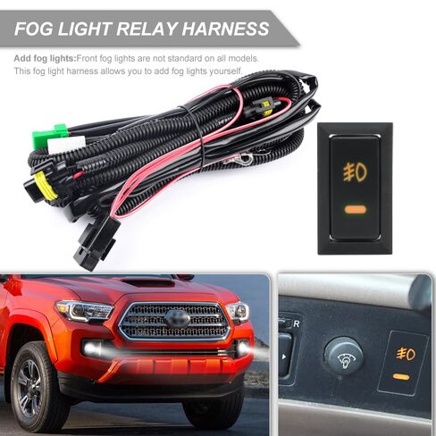 H8 H11 880 881 Fog Light Wiring Harness Socket Wire Connector 12V 40A Relay Wire Harness Kit Switch ON/Off for Toyota 4Runner Camry RAV'4 Avalon Corolla Highlander Prius Driving Fog Light in Saudi Arabia