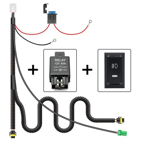 H8 H11 880 881 Fog Light Wiring Harness Socket Wire Connector 12V 40A Relay Wire Harness Kit Switch ON/Off for Toyota 4Runner Camry RAV'4 Avalon Corolla Highlander Prius Driving Fog Light in Saudi Arabia