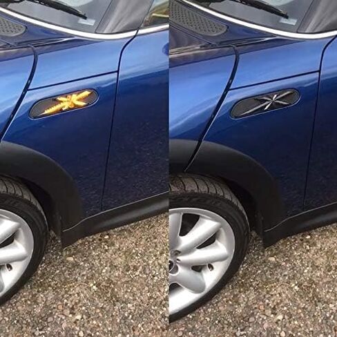 Dynamic Blinking Side Marker LED Lights for Mini Cooper R50 R52 R53, Union Jack, Amble, Sequential Flowing (Center to Both Sides) in Kuwait