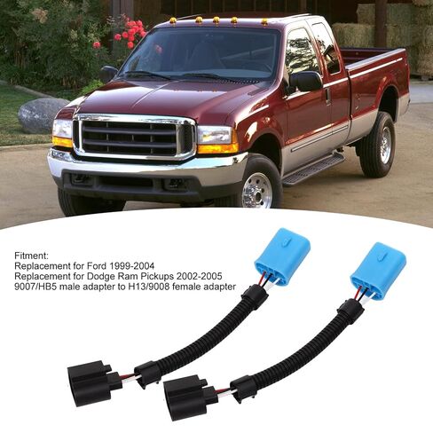 2-Piece Headlight Conversion Harness 1999-2004 F250 to 9008 H13 for 2002-2005 in Kuwait