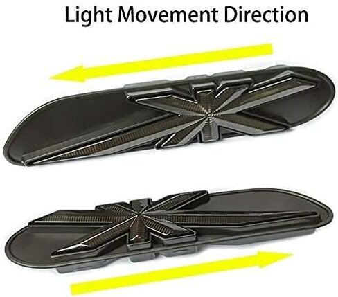 Dynamic Blinking Side Marker LED Lights for Mini Cooper R50 R52 R53, Union Jack, Amble, Sequential Flowing (Center to Both Sides) in Kuwait